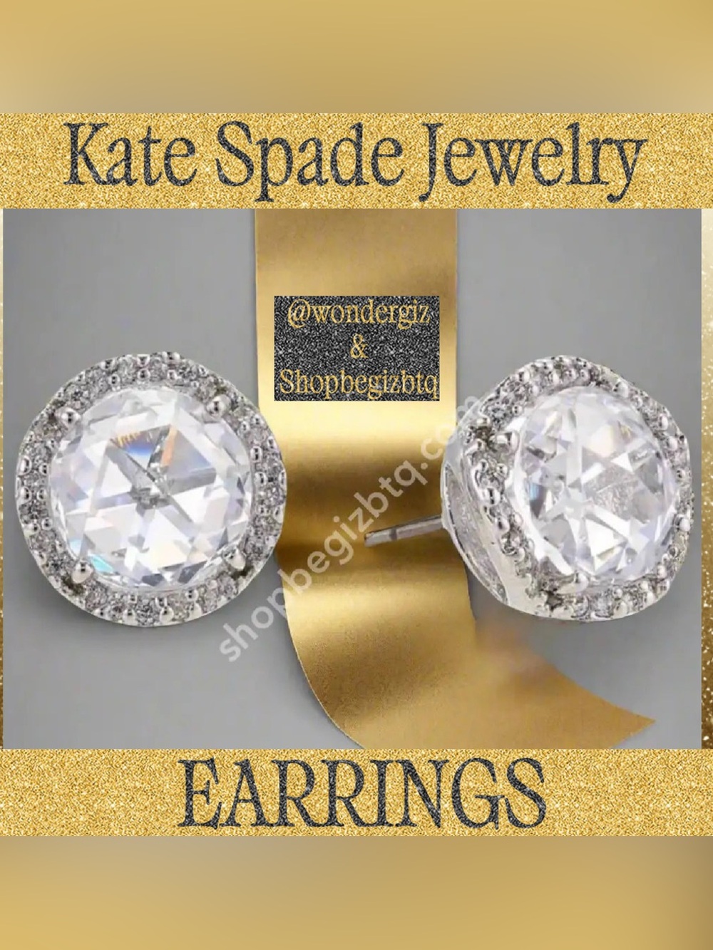 Kate Spade Authentic Pave Round Large Stud Earrings